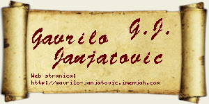 Gavrilo Janjatović vizit kartica